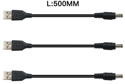 Led Strip Licht Power Splitter Verlengkabel 0.5M 1.64ft Zwart 3 Stks/pak