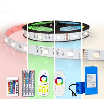 Led strip op batterij RGB basic complete set 5 meter