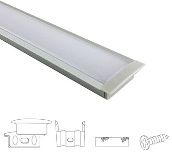 Led strip profiel 4M inbouw - 10 mm hoog