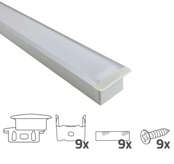 Led strip profiel 4M inbouw - 20 mm hoog