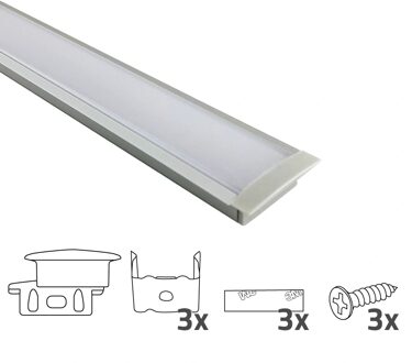 Led strip profiel breed inbouw laag 1,5 meter