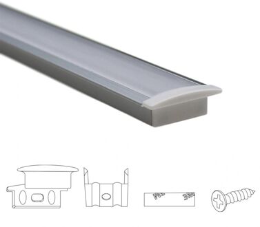 Led strip profiel inbouw laag model - compleet inclusief afdekkap 1 meter 7 mm