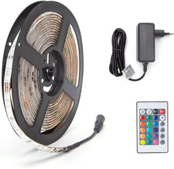LED Strip Set - Aigi Stippi - 5 Meter - 5050-30 - RGB - Waterdicht IP65 - Afstandsbediening - 12V