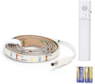 LED Strip Set met Sensor op Batterijen - Aigi Stippi - 1 Meter - Warm Wit 3000K - 1.5V