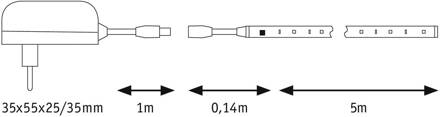 LED-strips SimpLED 5m II, Paulmann Wit