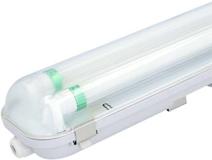 LED T8 TL armatuur IP65 120 cm 4000K 18W 5760lm 160lm/W incl. flikkervrije LED buizen koppelbaar