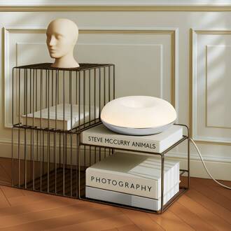 LED-tafel-/wandlamp Fjora, wit/chroom, Ø 30 cm, dimbaar. wit, chroom