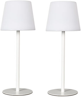 LED tafellamp - 2x - Wit - Kunststof - 40 cm - Oplaadbaar via USB-C