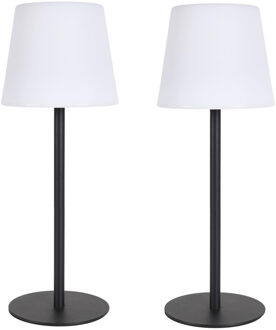 LED tafellamp - 2x - Zwart - Kunststof - 40 cm - Oplaadbaar via USB-C