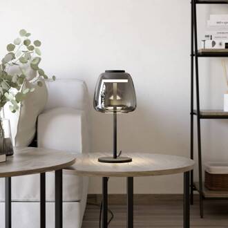 LED tafellamp Alfero-Z, RGB, CCT, zwart zwart, verchroomd