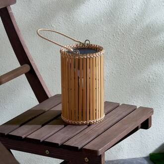 LED tafellamp Amaria, bamboe, Ø 12 cm hel hout