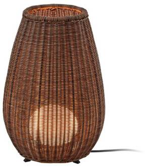 LED tafellamp Amphora, bruin/rattanbruin, 47 cm bruin, rotan-bruin