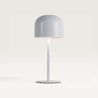 LED Tafellamp Ariello bianco m - Witte paddenstoel lamp voor binnen, zowel dim- als oplaadbaar