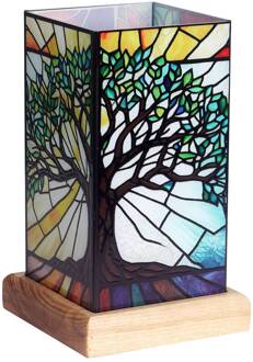 LED tafellamp Art Light Boom des Levens, acryl, kleurrijk kleurrijk, licht hout