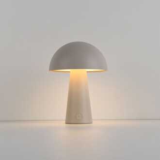 LED Tafellamp Arvento beige - 2W - Beige - Mushroomlamp - Paddenstoel - IP44 spatwaterdicht - Oplaadbaar - Met 1m USB-C - Met geïntegreerde dimmer Mat beige