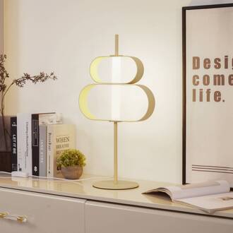 LED tafellamp Audrina, beige, metaal, dimbaar beige, wit