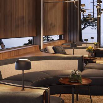 LED tafellamp Bol, mat zwart, hoogte 33 cm matzwart, wit