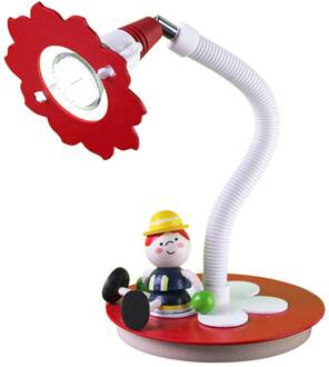 LED tafellamp Brandweerman Fred, rood-wit rood, wit