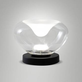 LED tafellamp Brena, helder, glas, CCT, dimbaar helder, zwart