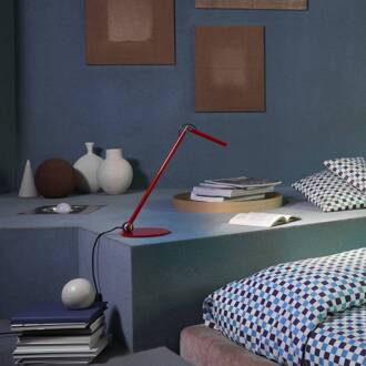 LED tafellamp Calamaio, rood, metaal, hoogte 37 cm