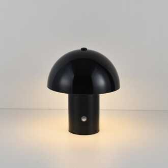 LED Tafellamp Civaro nero - 2W - Zwart - Mushroomlamp - Paddenstoel - IP20 voor binnen - Oplaadbaar - Met 1m USB-C - Met geïntegreerde dimmer