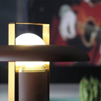 LED tafellamp, donkerbruin, aluminium, PMMA, CCT