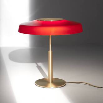 LED tafellamp Dora, goudkleurig, rood, metaal, PMMA goud, rood
