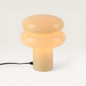 LED Tafellamp Elistro crema - Mushroom lamp van natuurlijk glas met kabel - Zonder lichtbron Gebroken wit