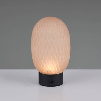 LED tafellamp Facette, amber, USB, glas