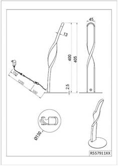LED tafellamp Ginko, zwart mat, metaal, hoogte 40,5 cm