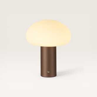 LED Tafellamp Givaro maronne - Bruine, oplaadbare paddenstoel lamp voor binnen, met geïntegreerde dimmer Koffiebruin