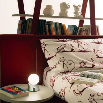 LED tafellamp Gravity, nikkel nikkel, wit