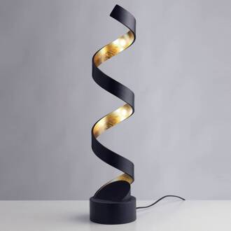 LED tafellamp Helix, hoogte 66 cm, zwart-goud zwart, goud