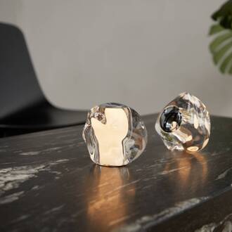 LED tafellamp Ice Ball, chroom, Ø 10,5 cm chroom, transparant