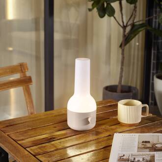 LED tafellamp Isaline, beige, dimbaar, IP44 beige, wit