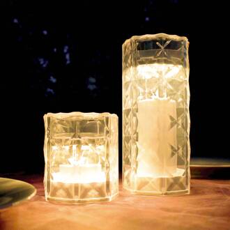 LED tafellamp Jack Lux, hoogte 20 cm, IP54 transparant