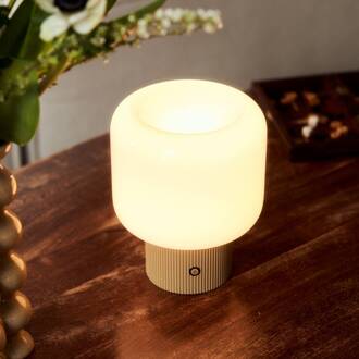 LED tafellamp Katrin Palme, beige, glas beige, opaal