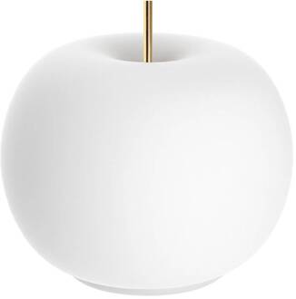 LED tafellamp Kushi, wit/messing, Ø 17 cm, glas opaal