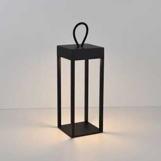 LED Tafellamp Larion nero - Lantaarn - IP44 voor binnen en buiten (overdekt) - Met lus om op te hangen Mat zwart