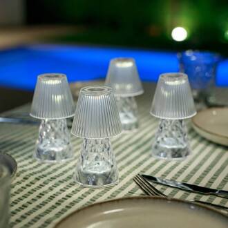 LED tafellamp Lola 12 lux, batterij, transparant