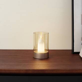 LED tafellamp Lumana, amber, glas, dimbaar amber, goud