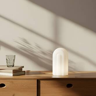 LED tafellamp Lunja, wit, glas, 30 cm, CCT