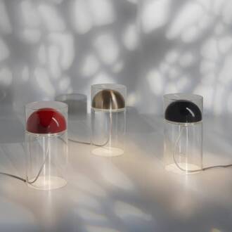 LED tafellamp Medusa, goudkleurig, glas, hoogte 30 cm goud, transparant