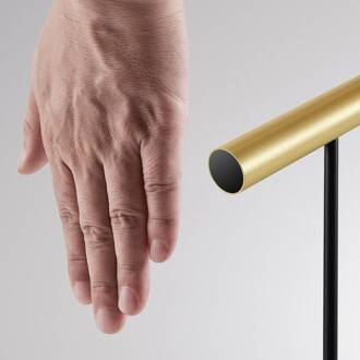 LED tafellamp Meyjo T, zwart/goud, aluminium zwart, goud