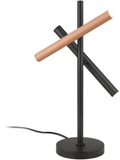 LED Tafellamp - Musterring Calina - 2 Lichtpunten van 3 Watt - Dimbaar - Aanpasbare Lichtkleur - Geheugenfunctie - Mat Zwart - Metaal Zeer Warm Wit;Warm wit;Natuurlijk wit