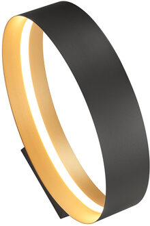 LED Tafellamp - Musterring Loop - 1 Lichtpunt van 15 Watt - Dimbaar - Aanpasbare Lichtkleur - Geheugenfunctie - Nachtlamp - Afstandsbediening - Zwart/Goud - Metaal Zeer Warm Wit;Helder/Koud wit;Warm wit;Natuurlijk wit