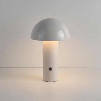 LED Tafellamp Noryn crema - 2W - Wit - Mushroomlamp - Paddenstoel - IP20 voor binnen - Oplaadbaar - Met 1m USB-C - Met geïntegreerde dimmer Gebroken wit