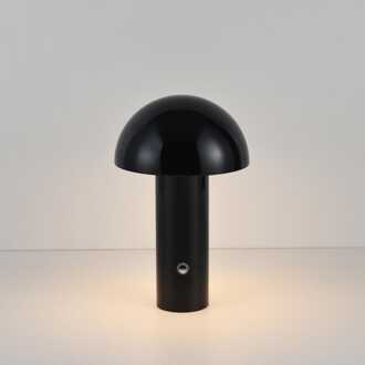 LED Tafellamp Noryn nero - 2W - Zwart - Mushroomlamp - Paddenstoel - IP20 voor binnen - Oplaadbaar - Met 1m USB-C - Met geïntegreerde dimmer