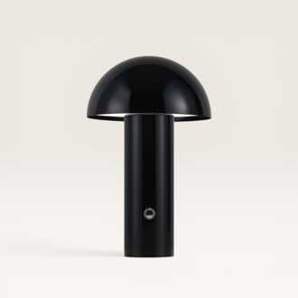 LED Tafellamp Noryn nero - Zwarte dim- en oplaadbare paddenstoel lamp van metaal - Voor binnen