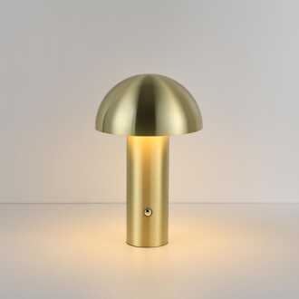 LED Tafellamp Noryn oro - 2W - Goud - Mushroomlamp - Paddenstoel - IP20 voor binnen - Oplaadbaar - Met 1m USB-C - Met geïntegreerde dimmer